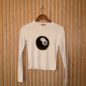 Edikted Grey Long Sleeve Shirt with 8 Ball Design